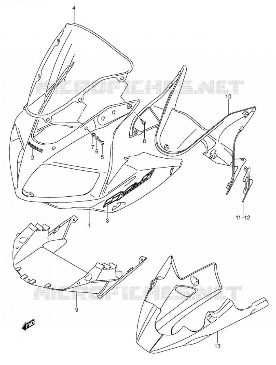 Autocollant stickers origine pour moto Suzuki 1000 SVS 68281-16G00-ML6 Neuf