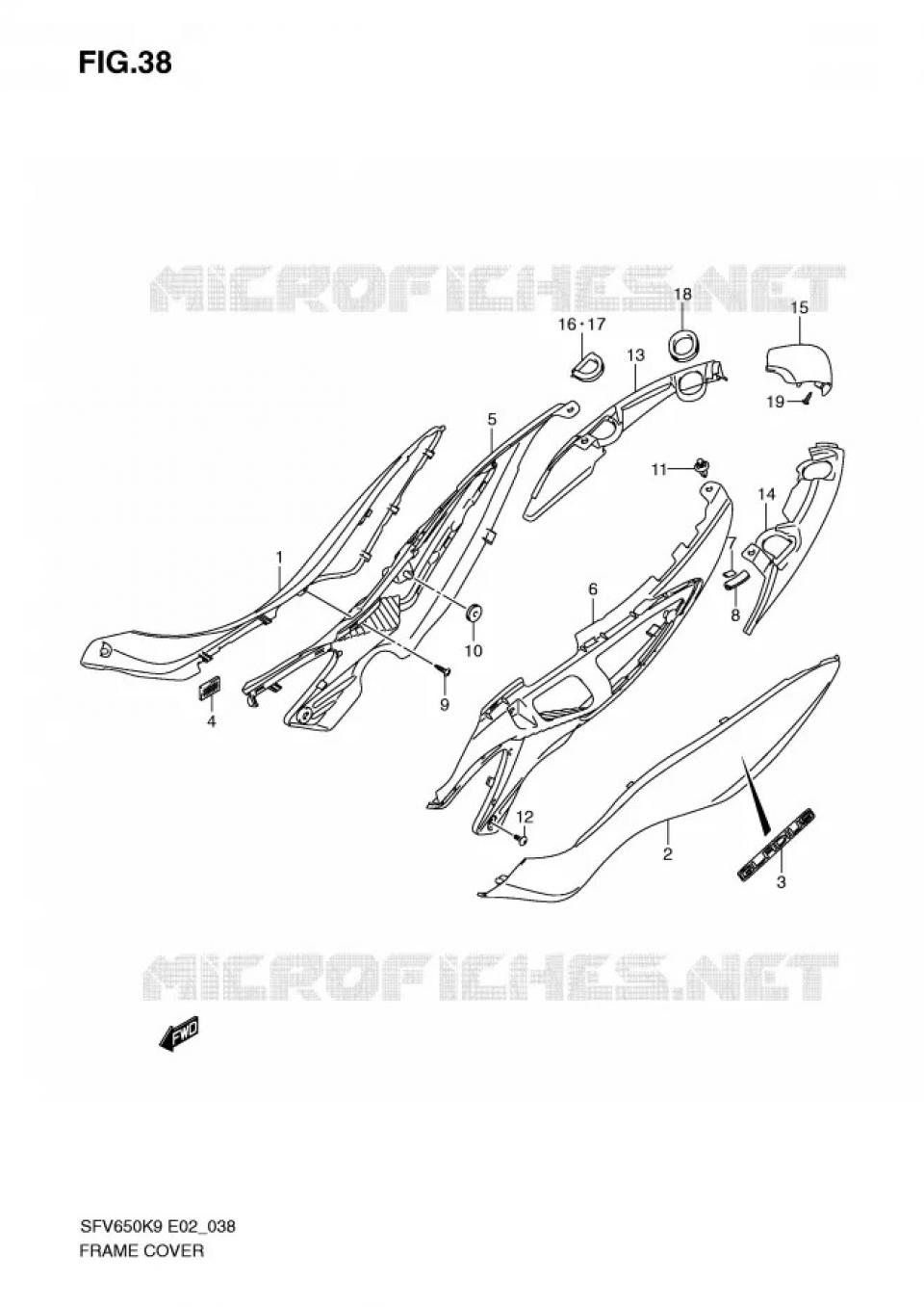 Autocollant stickers origine pour moto Suzuki 650 Gladius 2009 à 2010 68131-44H00-YM6 Neuf