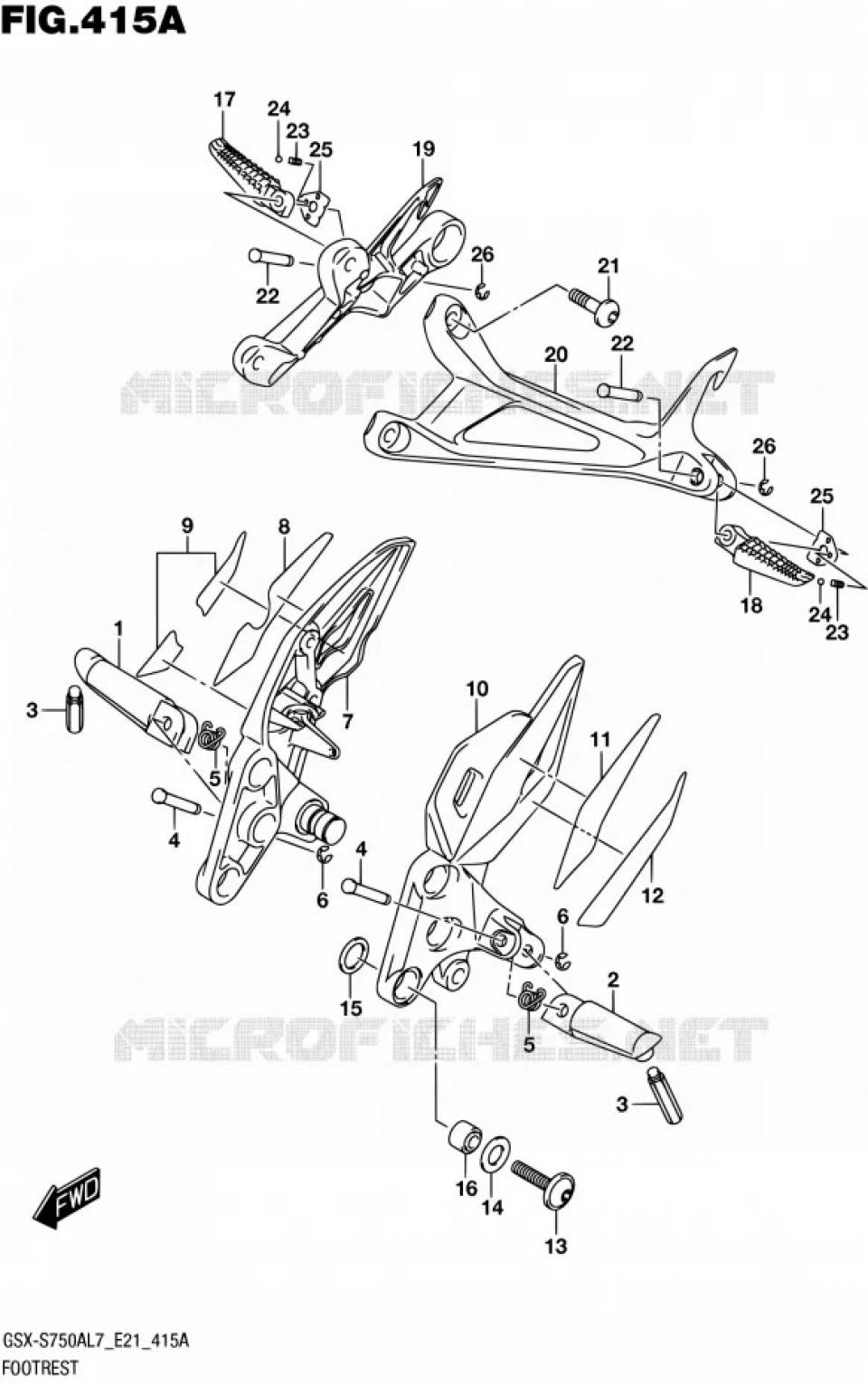 Autocollant stickers origine pour moto Suzuki 750 GsxS 2017 à 2023 43574-13K00