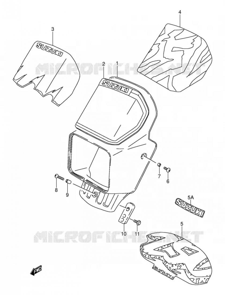 Autocollant stickers origine pour moto Suzuki 250 DR 1990 à 1994 68725-14D30-0WF