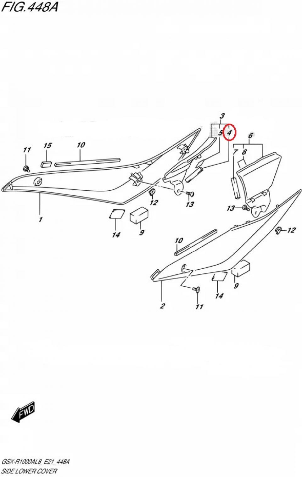Mousse de protection origine pour moto Suzuki 1000 GSXR 2018 47122-17K00-000