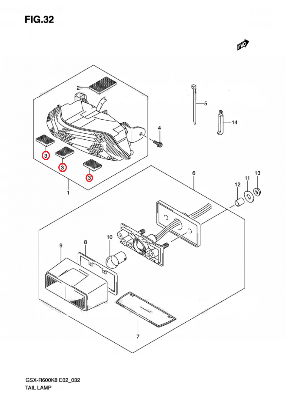 Scratch adhésif origine pour moto Suzuki 600 GSXR 2008 à 2010 47912-37H00-000