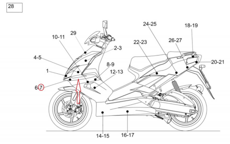 Autocollant stickers pour scooter Aprilia 50 Sr R Eu4 2H002423 ZD4KLA00 Neuf