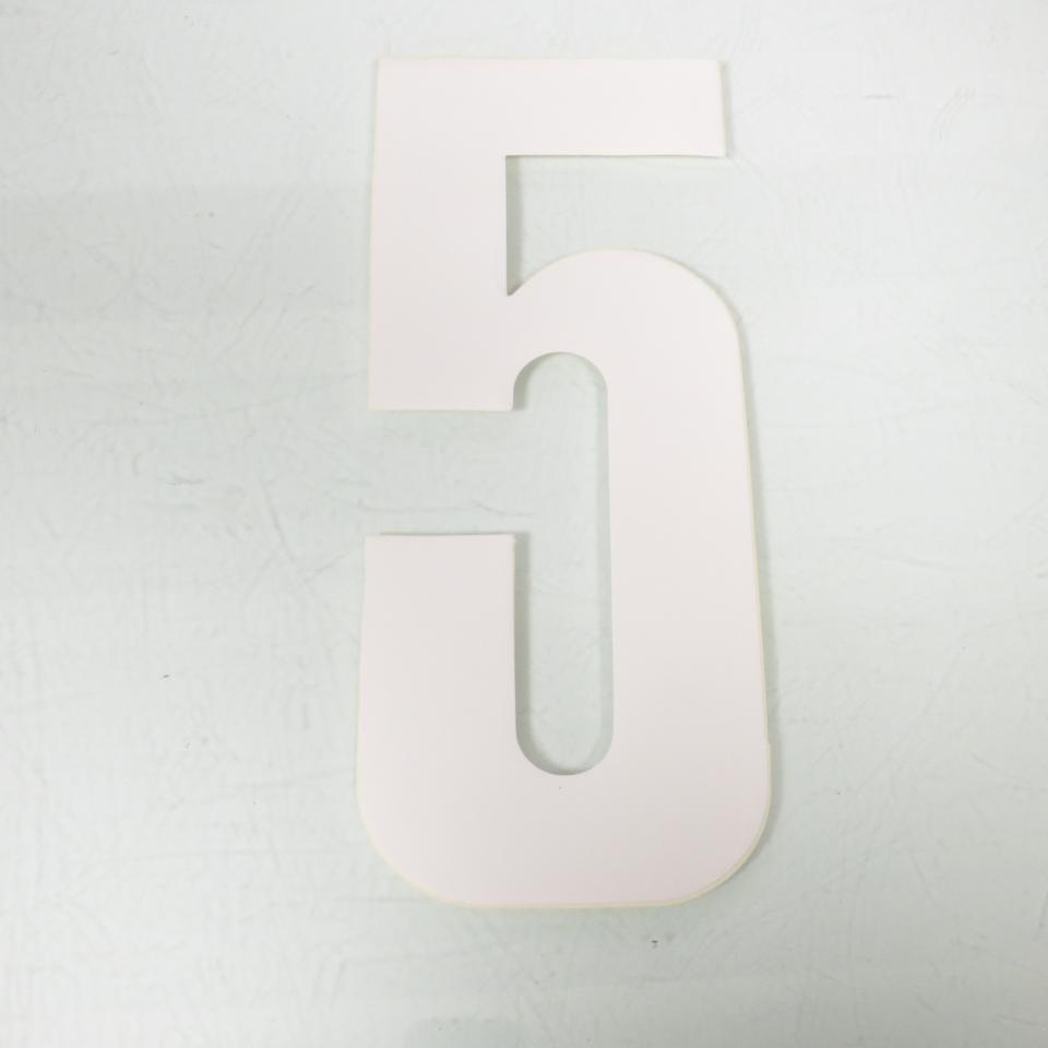 Autocollant stickers 3AS Racing pour moto Numéro 5 blanc 200x80mm Neuf