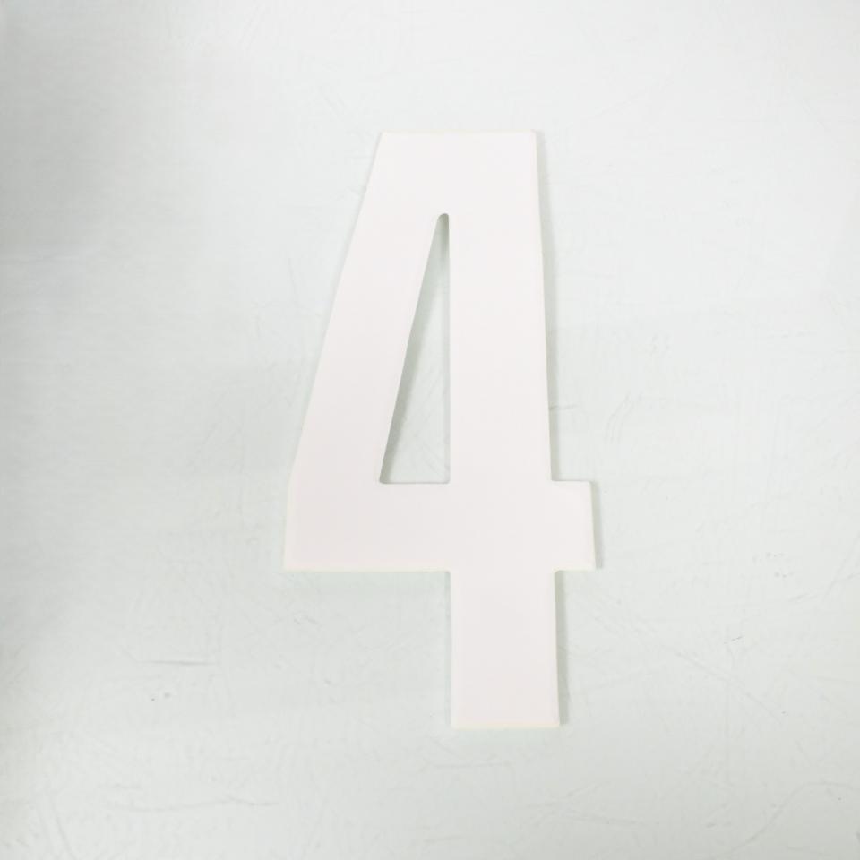 Autocollant stickers 3AS Racing pour moto Numéro 4 blanc 200x83mm Neuf