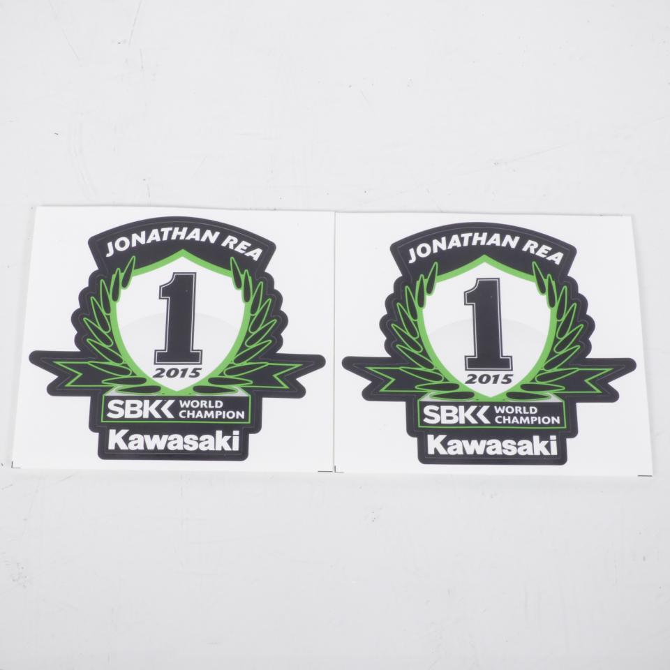 Autocollant 2 stickers pour moto Kawasaki Jonathan Rea sbk champion world 2015 Neuf