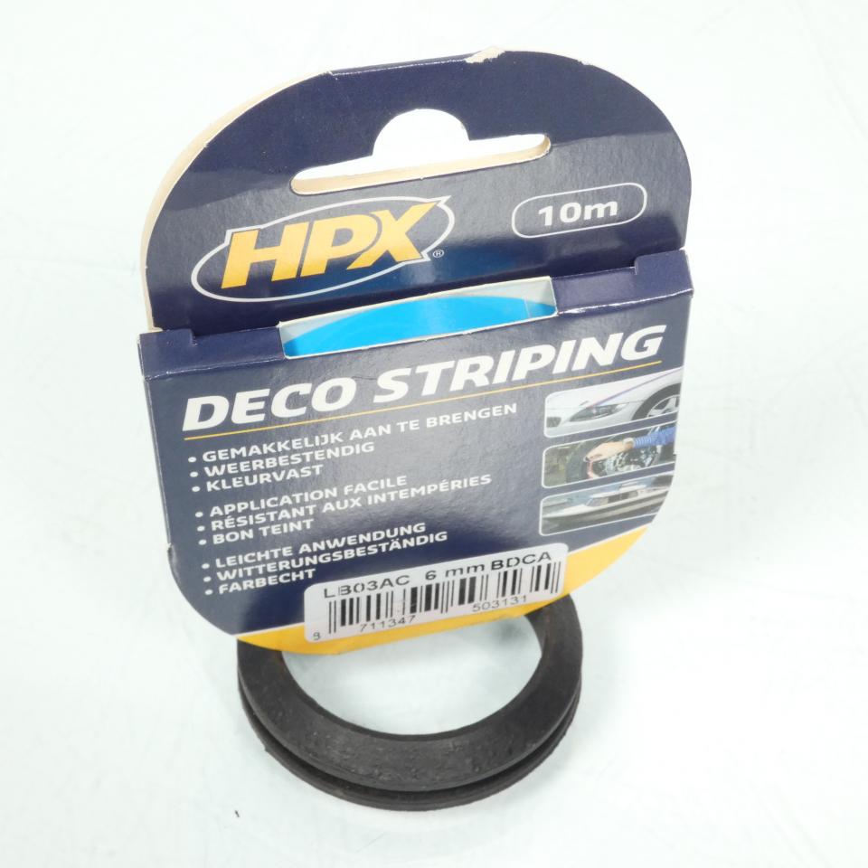 Liseré de jante HPX LB03AC bleu clair largeur 6mm rouleau 10m pour auto moto scooter et quad Neuf