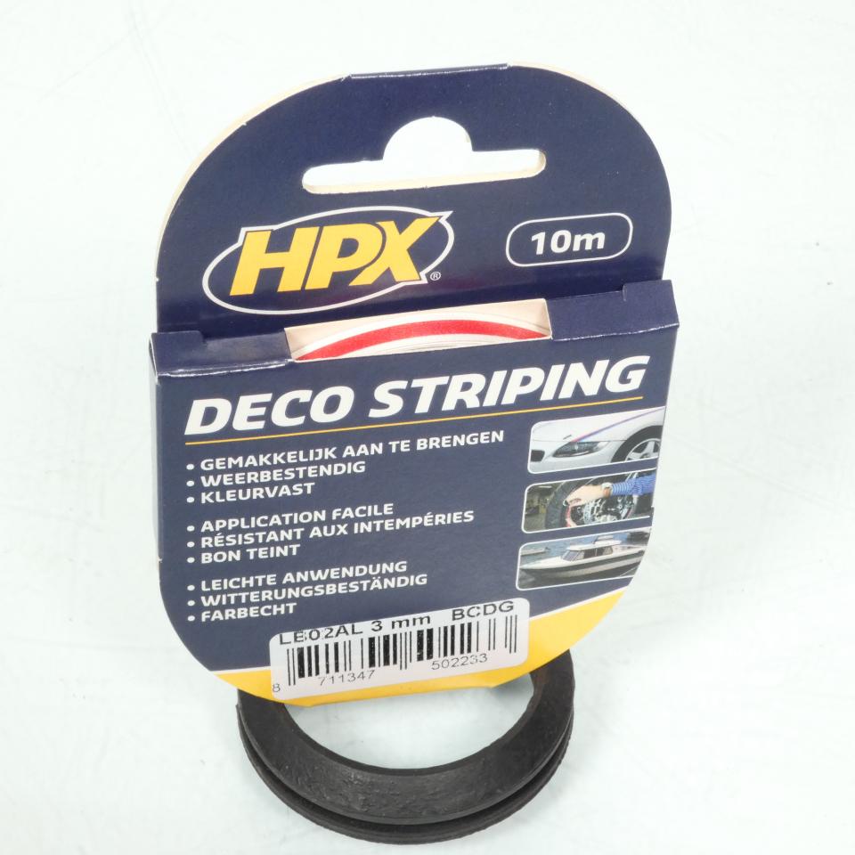 Liseré de jante HPX LB02AL rouge largeur 3mm rouleau 10m pour auto moto scooter et quad Neuf