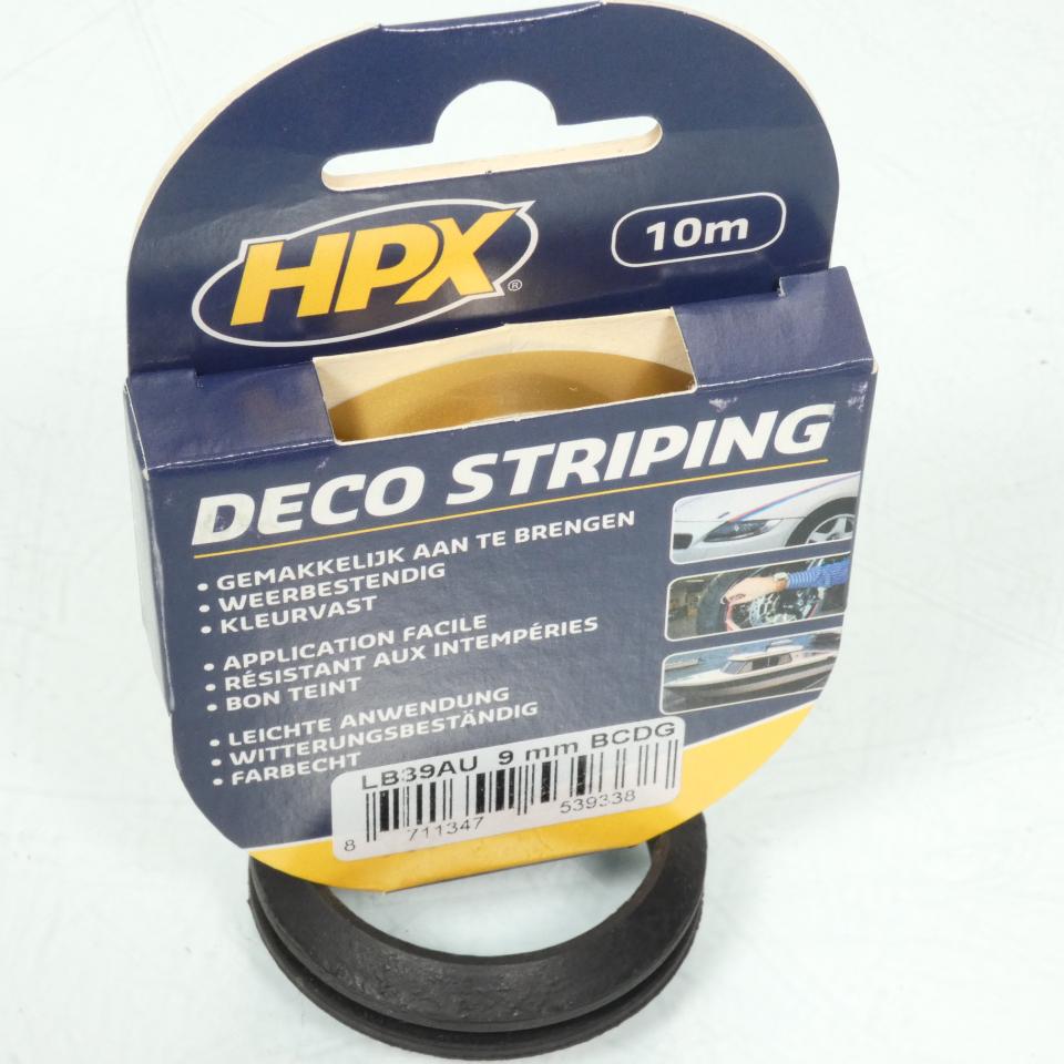 Liseré de jante HPX LB39AU or largeur 9mm rouleau 10m pour auto moto scooter et quad Neuf