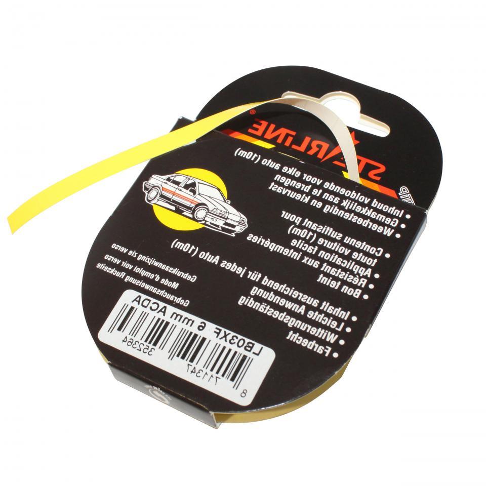 Liseré filet  de jante jaune 6mm x 10m Motip LB03XF pour moto scooter deux roues