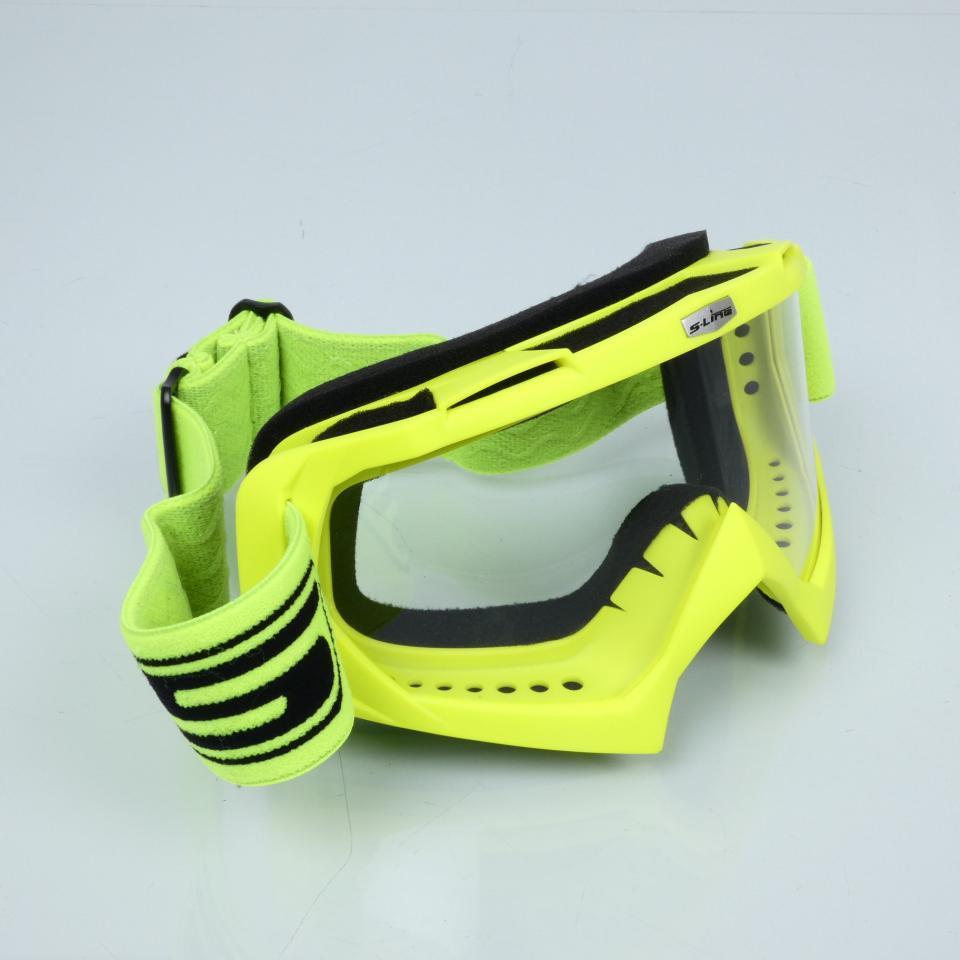 Masque lunette cross S-Line Cross Eco jaune fluo pour moto supermotard TT Neuf