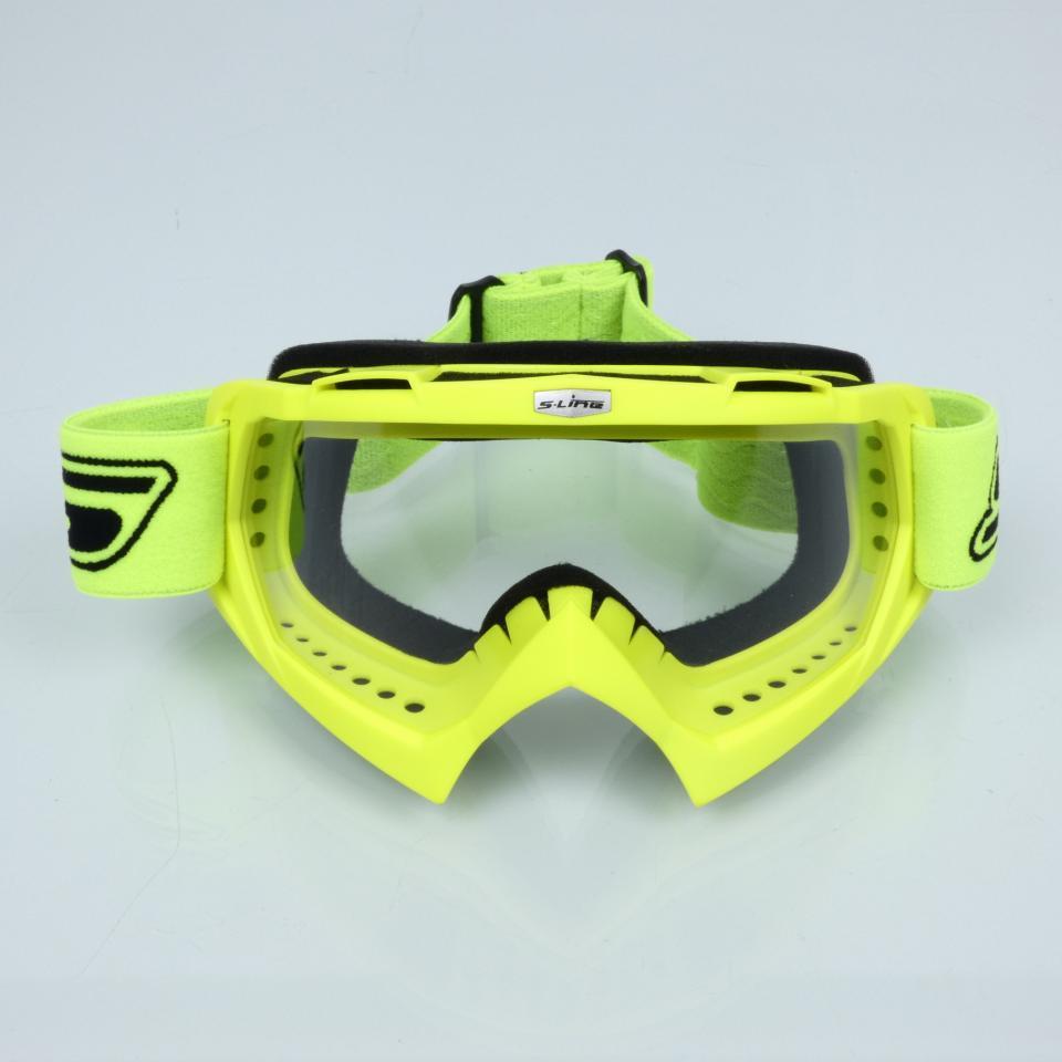 Masque lunette cross S-Line Cross Eco jaune fluo pour moto supermotard TT Neuf