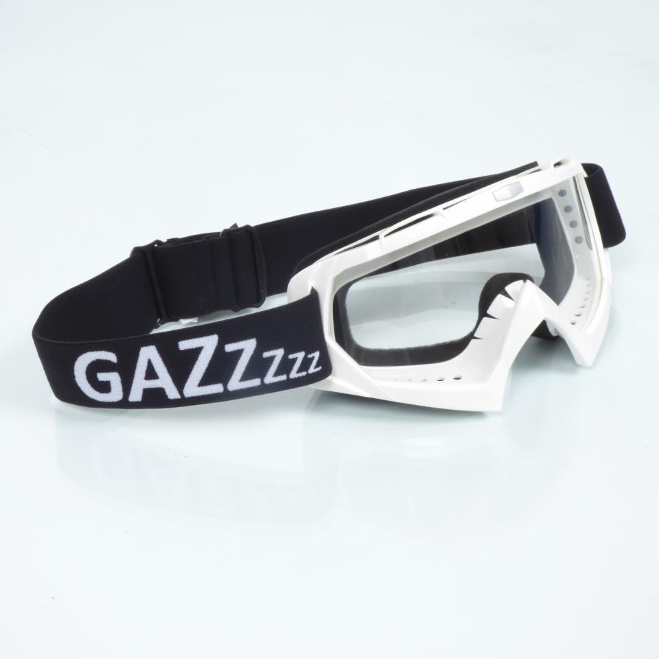 Lunette masque de moto quad blanc GAZ pour casque cross enduro tout terrain