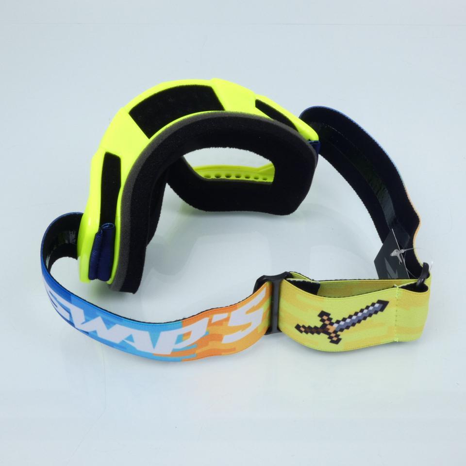 Masque lunette cross Swaps Pixel jaune fluo pour moto supermot enduro cross Neuf