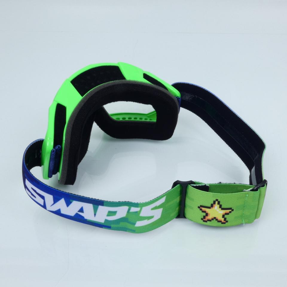 Masque lunette cross Swaps Pixel vert pour moto supermotard enduro cross TT Neuf