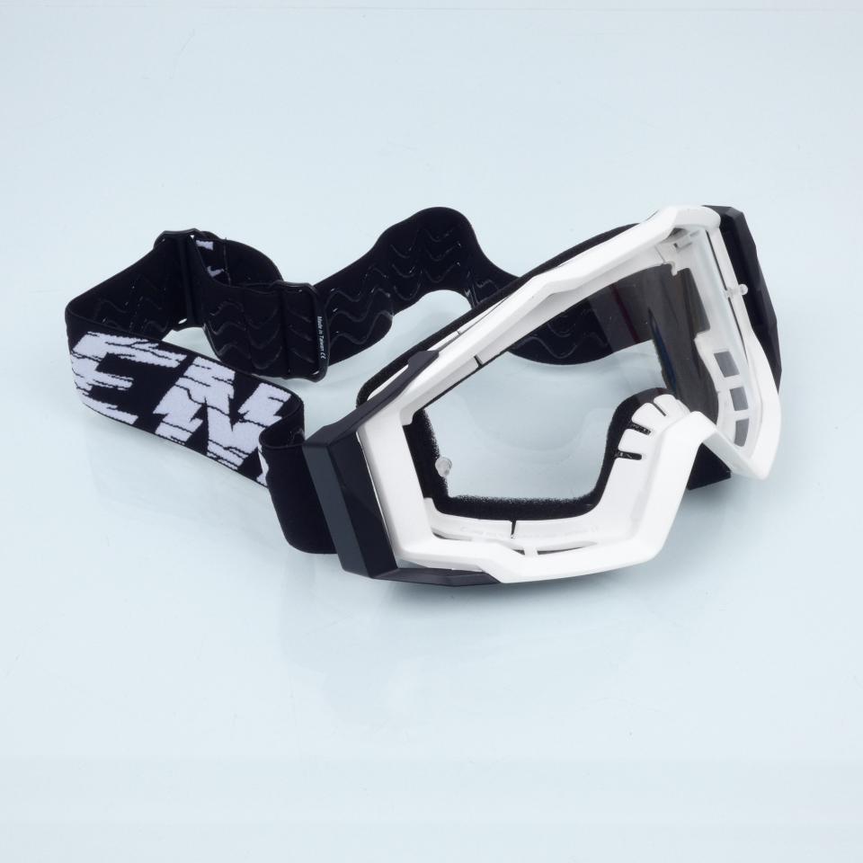 Masque lunette cross Noend 7.2 Cracked Series blanc pour moto supermotard Neuf