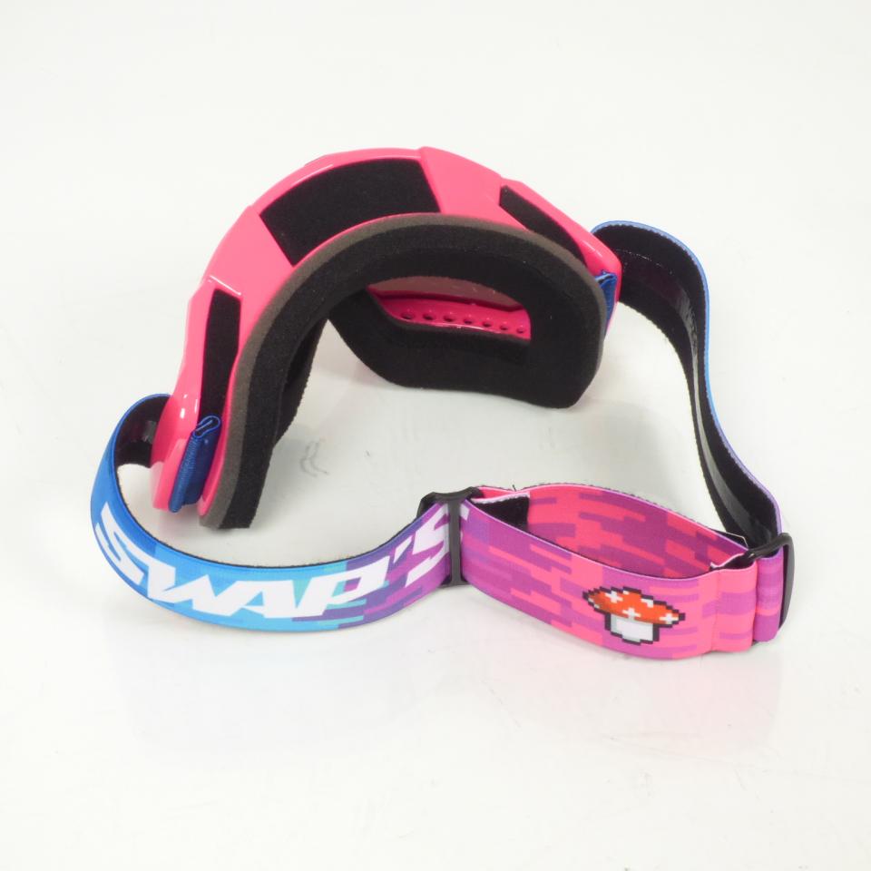 Masque lunette cross Swaps Pixel rose écran iridium pour moto enduro cross TT SM