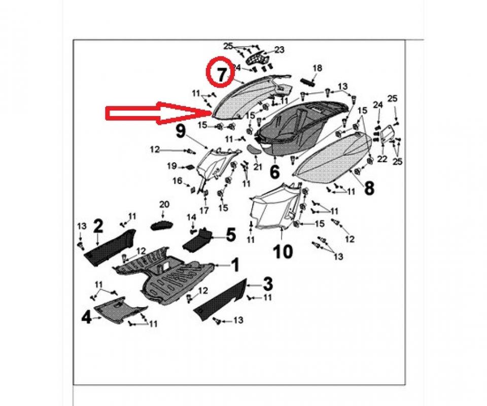 Coque ARD pour scooter Peugeot 50 STREETZONE 2000634300 786408F8 Blanc occasion