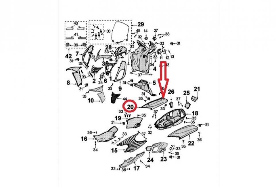 Coque ARD Havane pour scooter Peugeot 125 CITYSTAR 1177814500 12778145H8 Neuf
