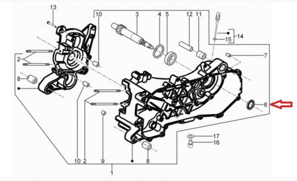 Joint spi 28x17x5mm axe roue carter transmission pour scooter Piaggio 50 Typhoon