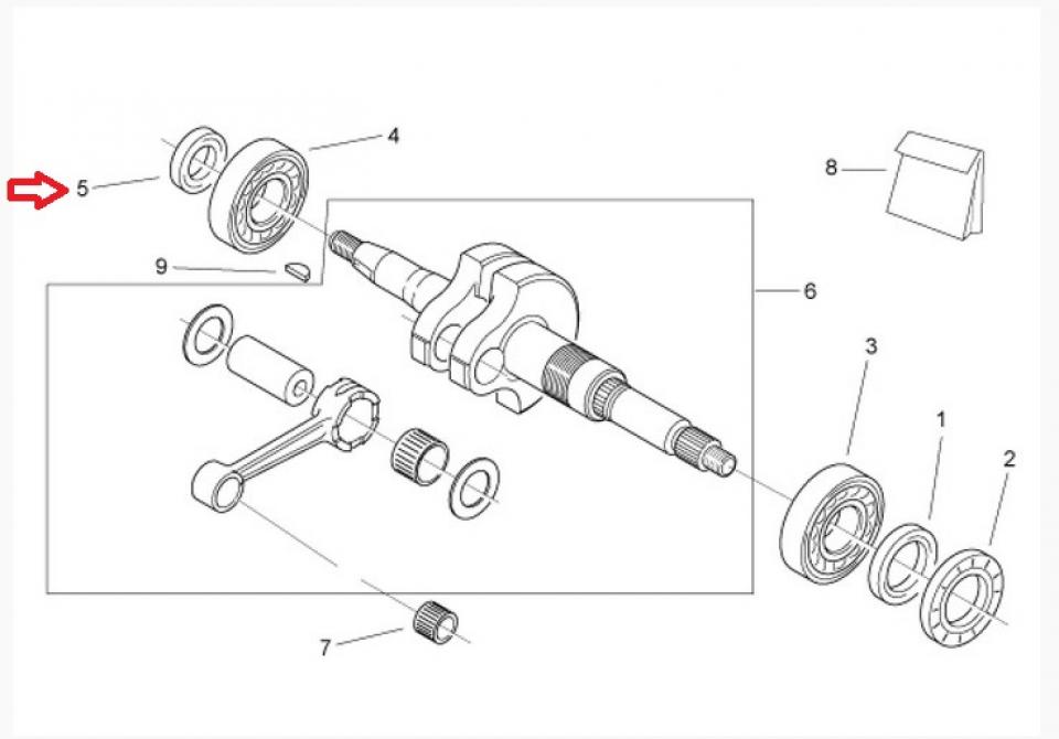 Joint spi moteur Ø17x27x6mm pour scooter Aprilia 50 SR 2000-2004 AP3EBN000044