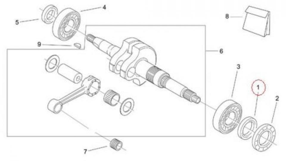 Joint spi moteur origine pour Scooter Aprilia 50 SR 2000 à 2007 AP3EBN000183 Neuf