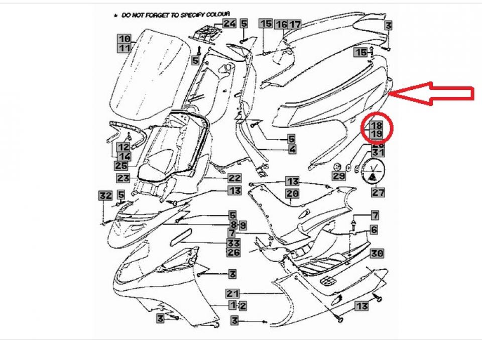 Coque ARG pour scooter Peugeot 50 Speedake 1172920900 729208ES Gris Neuf