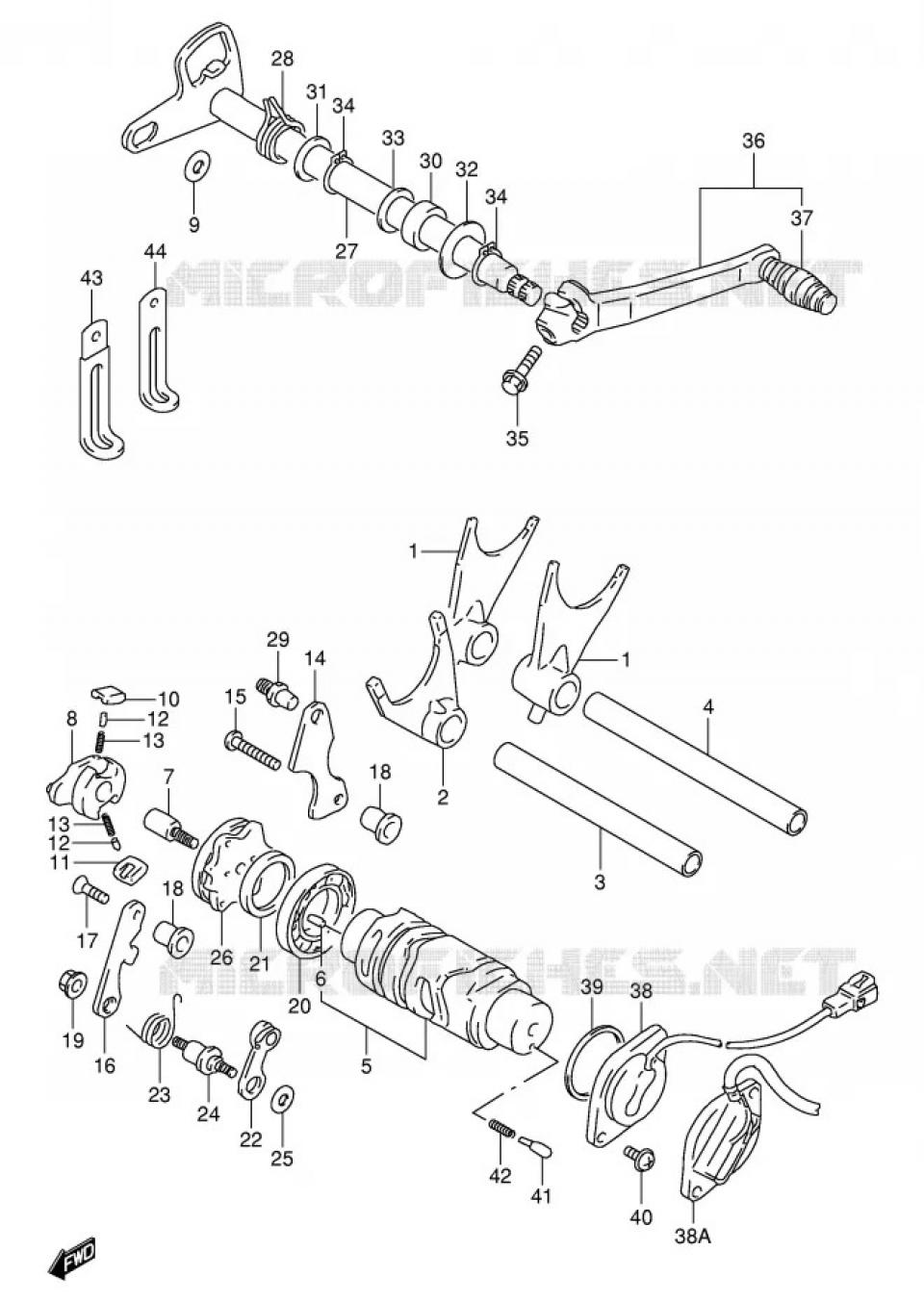 Roulement barillet de sélection origine pour moto Suzuki 1100 GSXR 6005C3