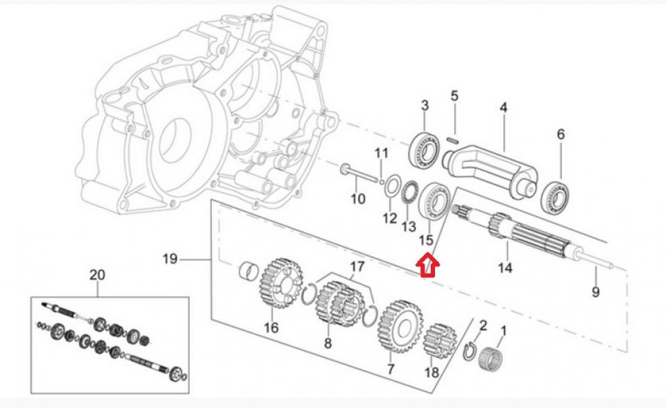 Roulement moteur origine pour moto Beta 50 RR 6203TN9/C3 / Ø17x40x12mm Neuf
