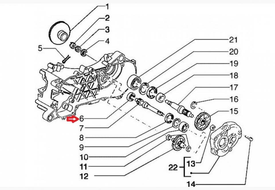 Roulement d'arbre de transmission 6201 pour scooter Piaggio 50 Typhoon 12x32x10 neuf