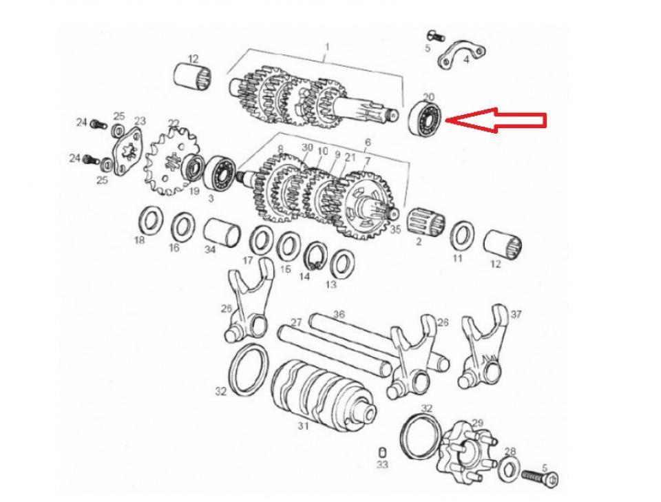 Roulement moteur origine pour Moto Derbi 50 Moteur Euro2 840277 / 6203LU / 17x40x12 Neuf