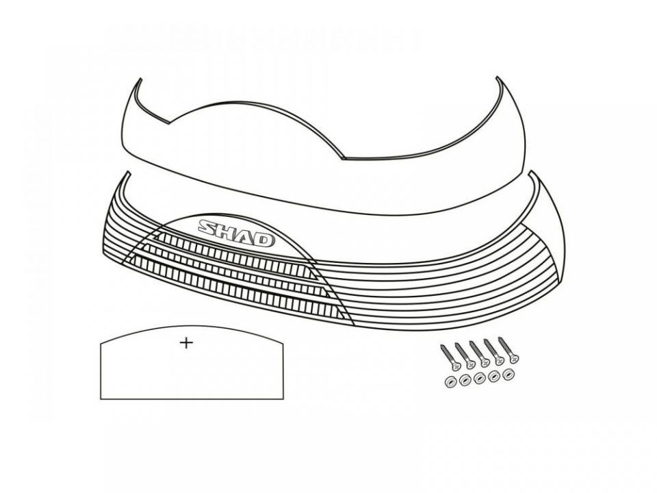 Habillage cache catadioptre de couvercle top case Shad SH46 Après 2017 pour moto