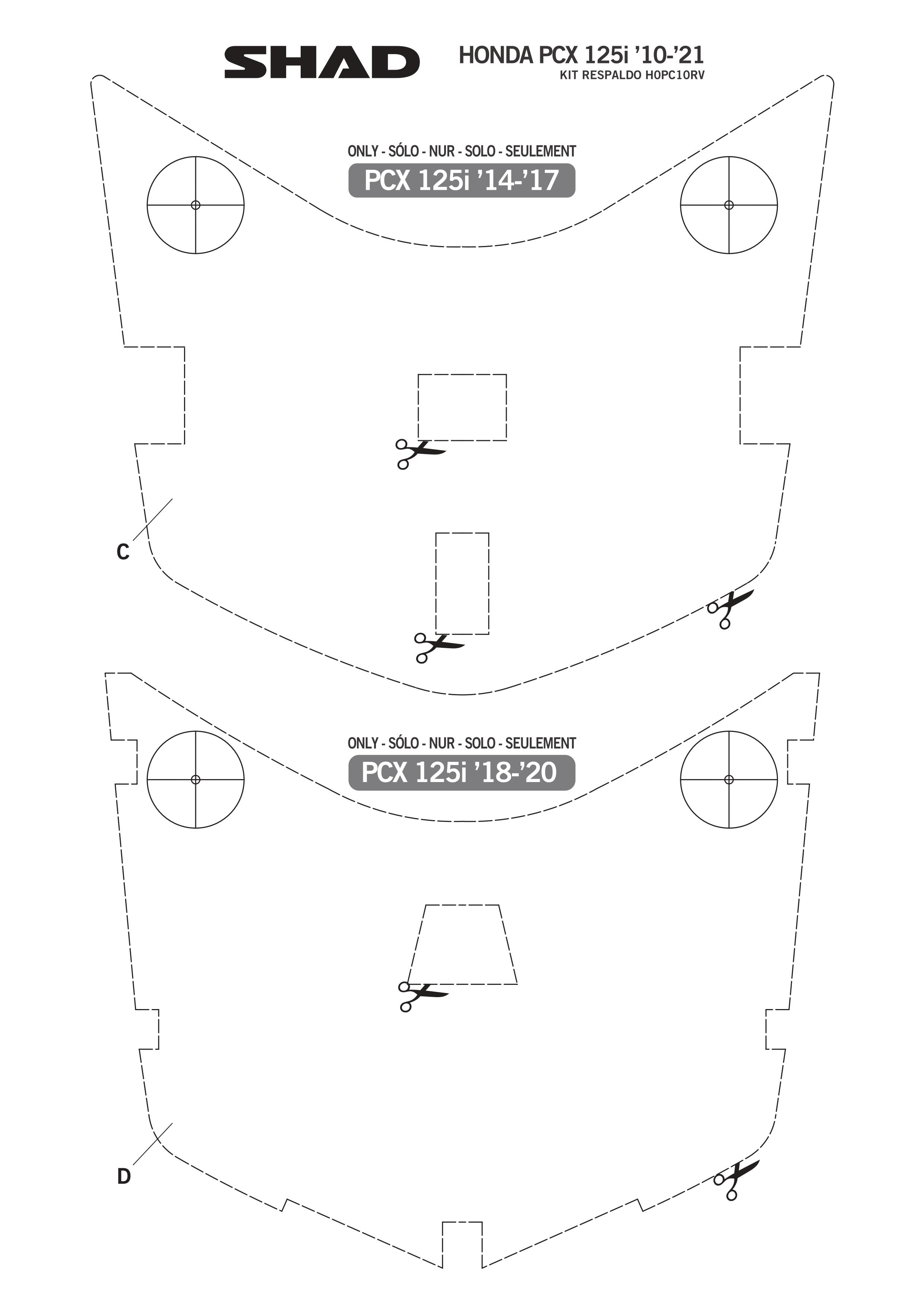 Kit fixation dosseret de selle Shad pour scooter Honda 125 PCX H0PC10RV