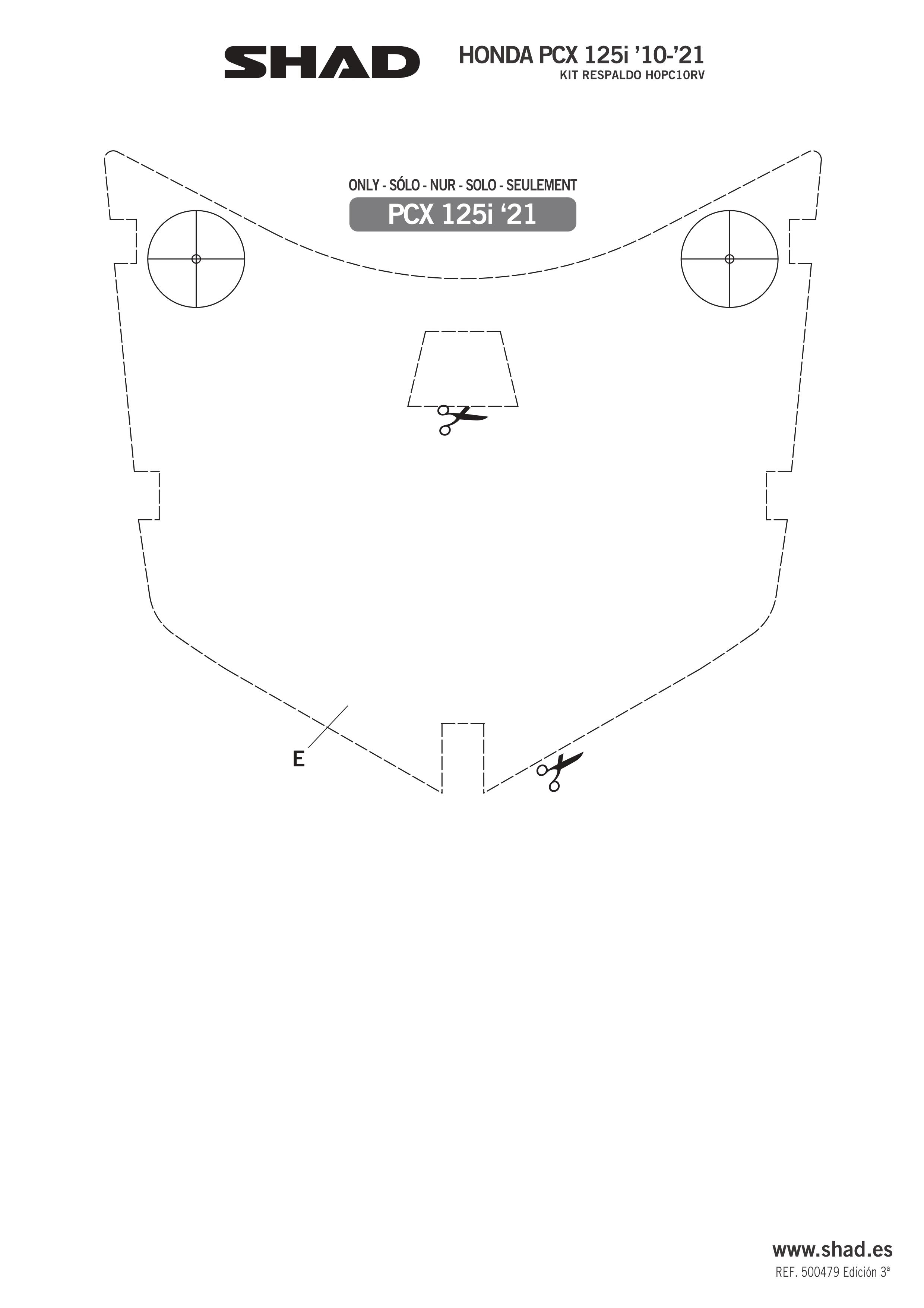 Kit fixation dosseret de selle Shad pour scooter Honda 125 PCX H0PC10RV