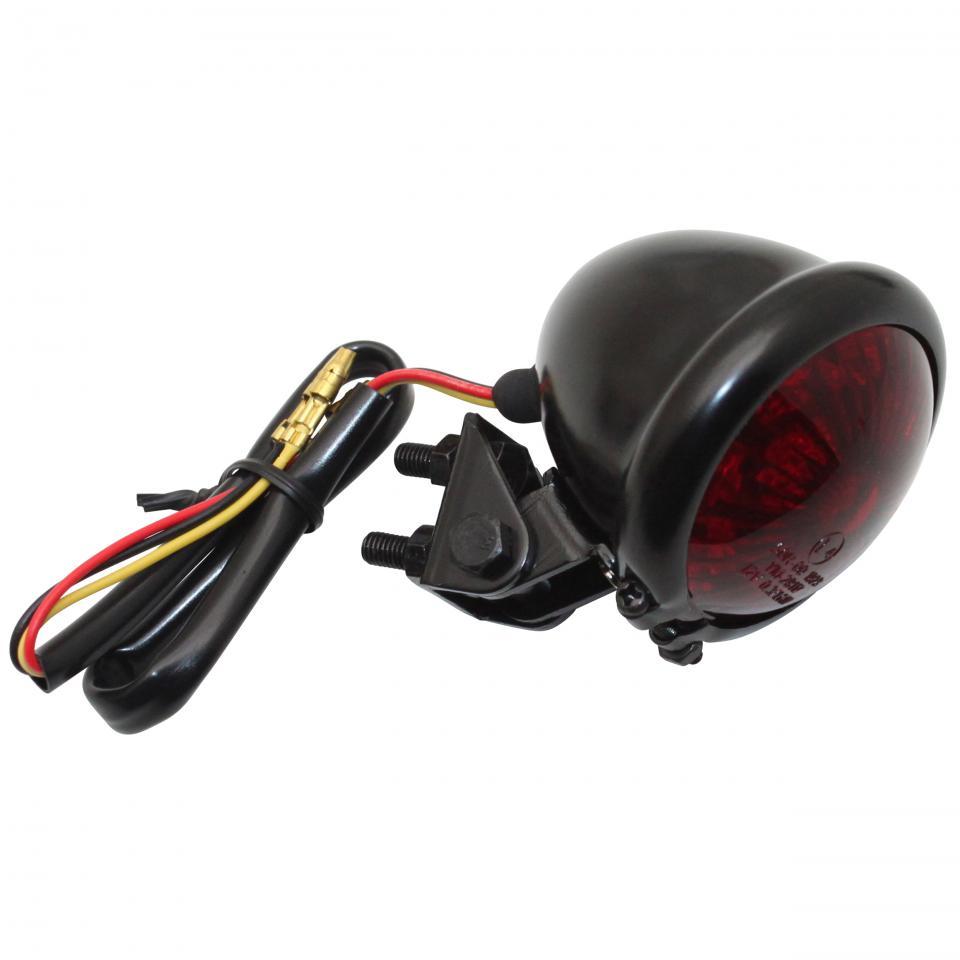 Feu stop arrière rouge et noir à LED Replay modèle Texas Ø60mm pour moto cyclo