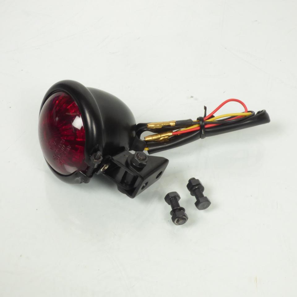 Feu stop arrière rouge et noir à LED Replay modèle Texas Ø60mm pour moto cyclo