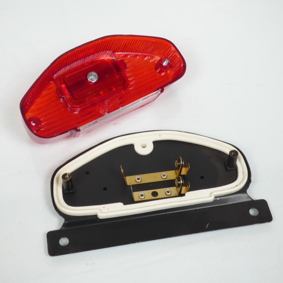 Feu arrière rouge avec support de plaque vintage ampoule navette pour moto cyclo