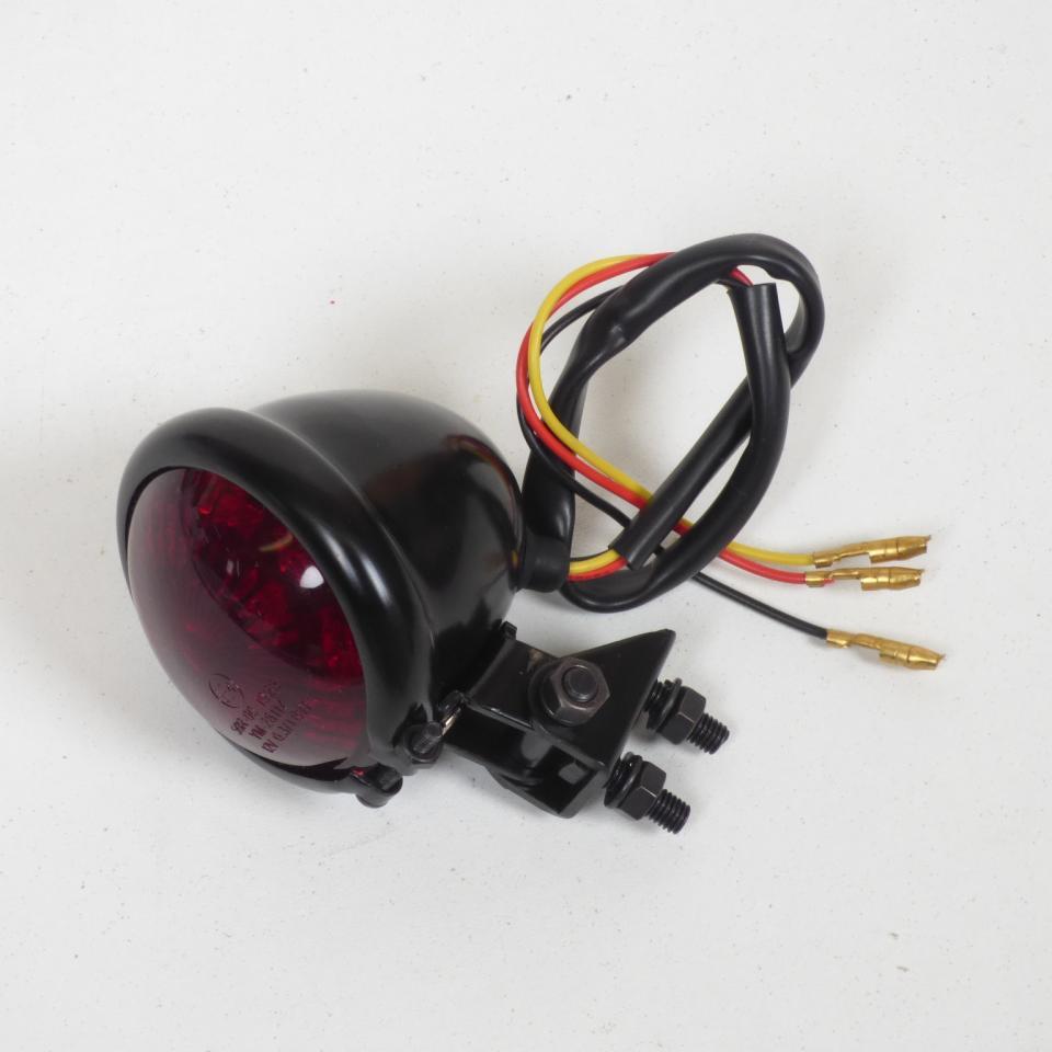 Feu arrière noir LED 12V rouge EGG homologué pour moto vintage café racer bobber Neuf