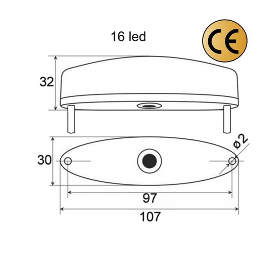 Feu stop arrière universel led éclairage de plaque One homologué pour moto cyclo Neuf