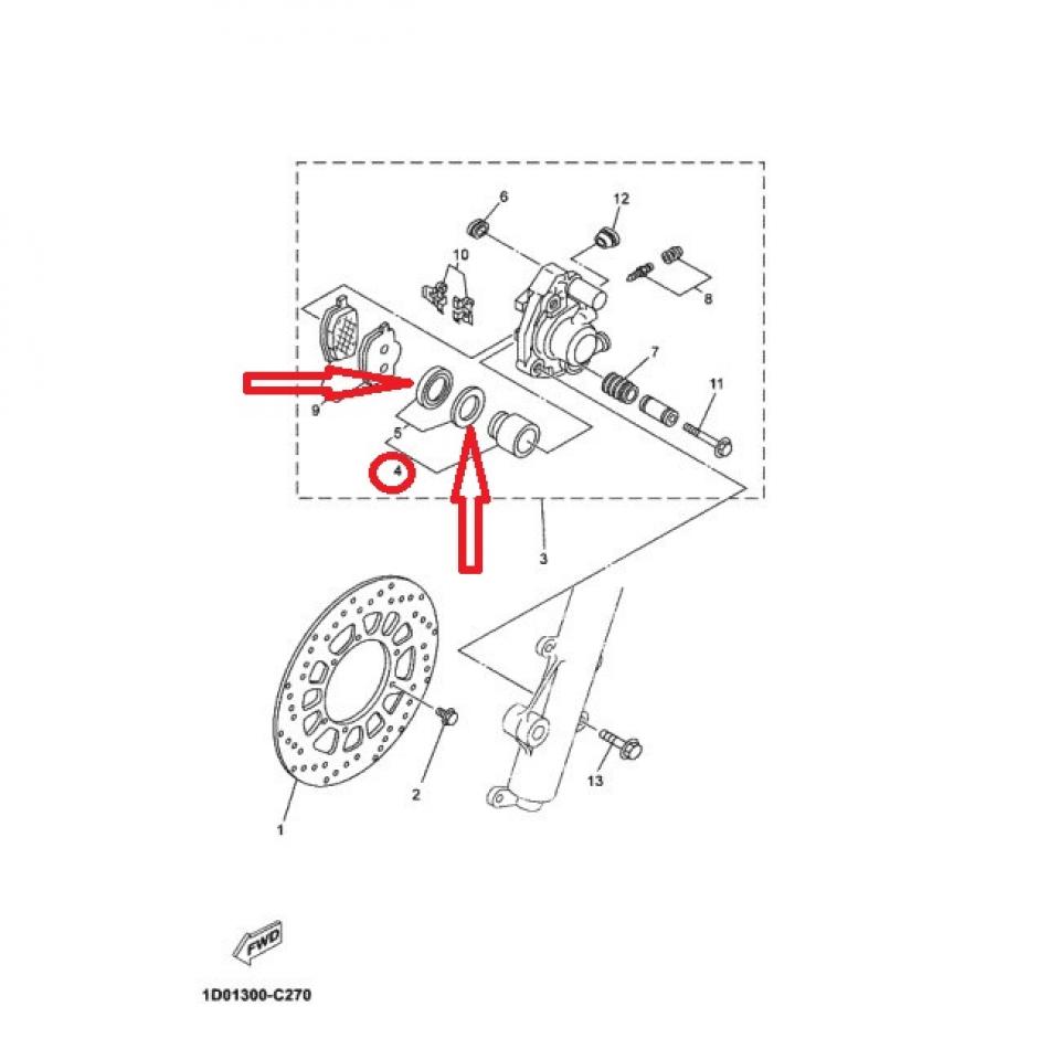 Kit réparation étrier de frein origine pour Moto Yamaha 125 DTR 1985 34X-W0047-00-00 / Kit joint Neuf