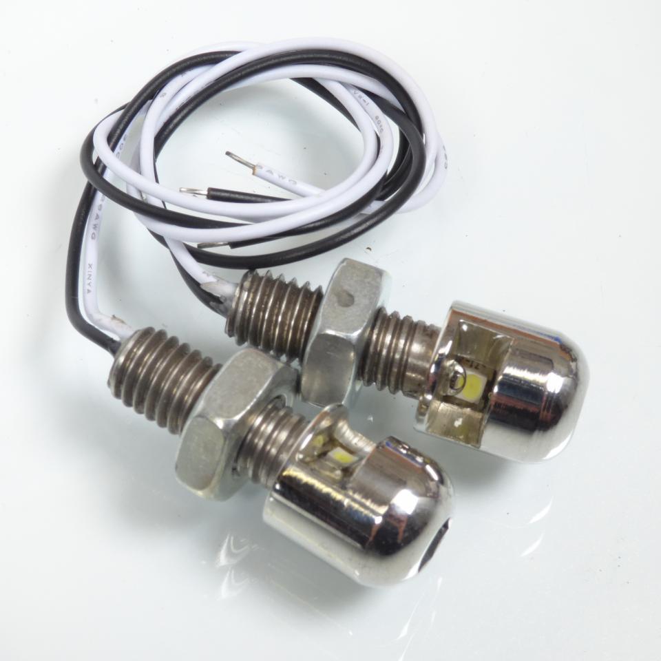 Paire de boulon chromé avec LED One pour moto éclairage plaque immatriculation Neuf