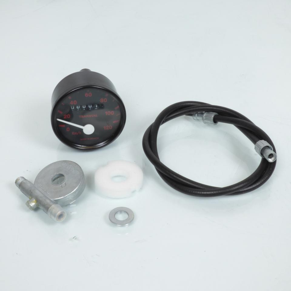 Kit compteur de vitesse rond noir 120Km/h Transval Peugeot 103 SP pour mobylette mob