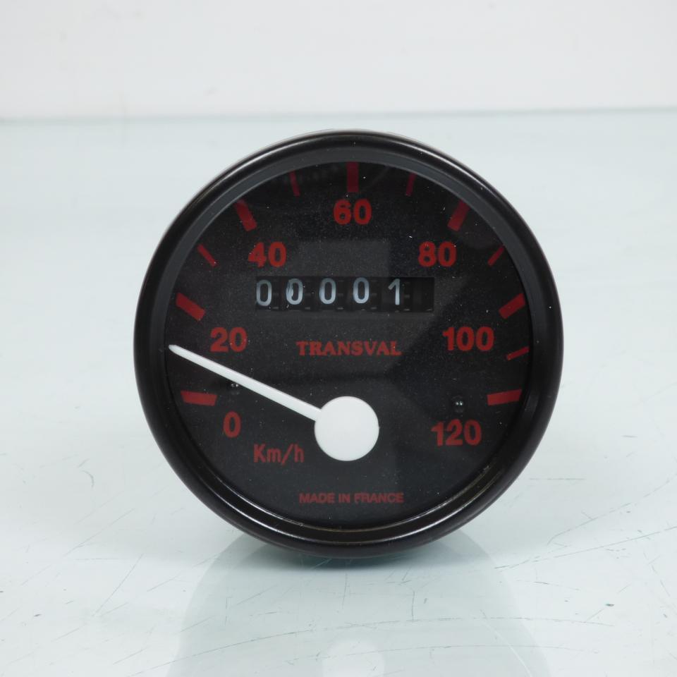 Kit compteur de vitesse rond noir 120Km/h Transval Peugeot 103 SP pour mobylette mob