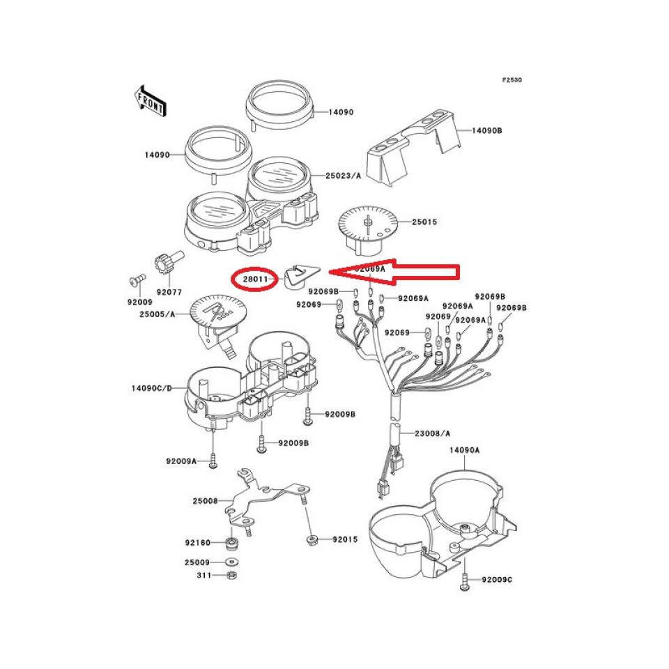 Jauge à carburant de compteur pour moto Kawasaki 500 Er-5 28011-1147 Neuf