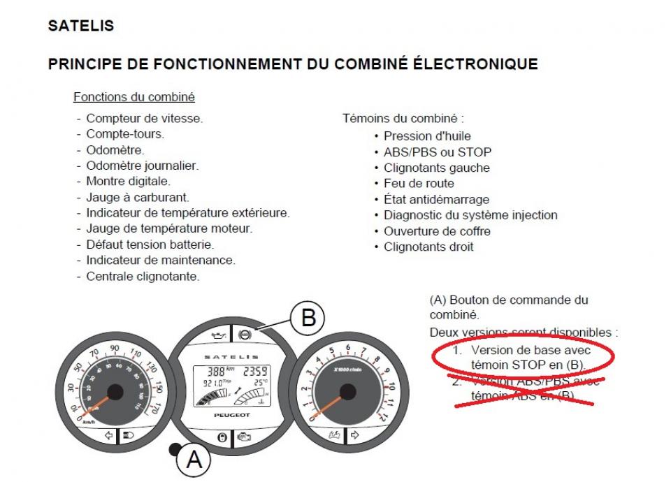 Compteur origine pour scooter Peugeot 125 Satelis compressor 2009 1176733600 / 1176749600 Occasion