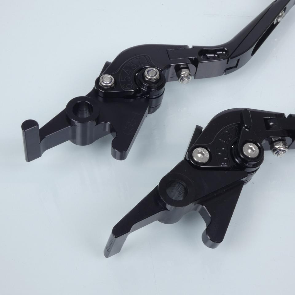 Paire levier frein RB Max alu CNC noir pour scooter Yamaha 500 Tmax 2007 à 2011